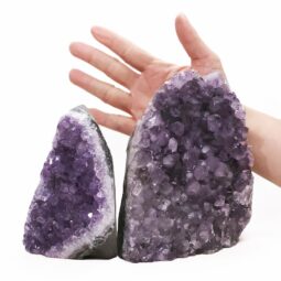 Amethyst Polished Crystal Geode Specimen Set 2 Pieces DN2081 | Crystal Factory