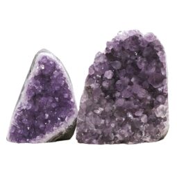 Amethyst Polished Crystal Geode Specimen Set 2 Pieces DN2081 | Crystal Factory