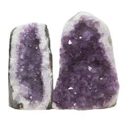 Amethyst Polished Crystal Geode Specimen Set 2 Pieces DN2082 | Crystal Factory