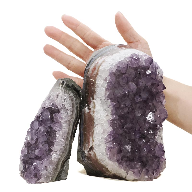 3.08kg Amethyst Polished Crystal Geode Specimen Set 2 Pieces DN2084 4 Amethyst Polished Crystal Geode Specimen Set 2 Pieces DN2084 | Crystal Factory