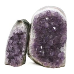 Amethyst Polished Crystal Geode Specimen Set 2 Pieces DN2084 | Crystal Factory