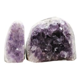 Amethyst Polished Crystal Geode Specimen Set 2 Pieces DN2085 | Crystal Factory