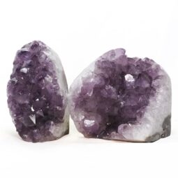 Amethyst Polished Crystal Geode Specimen Set 2 Pieces DN2087 | Crystal Factory