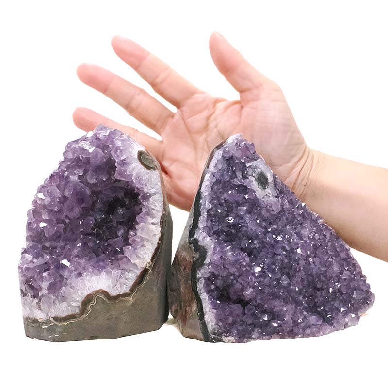 2.60kg Amethyst Polished Crystal Geode Specimen Set 2 Pieces DN2094 4 Amethyst Polished Crystal Geode Specimen Set 2 Pieces DN2094 | Crystal Factory
