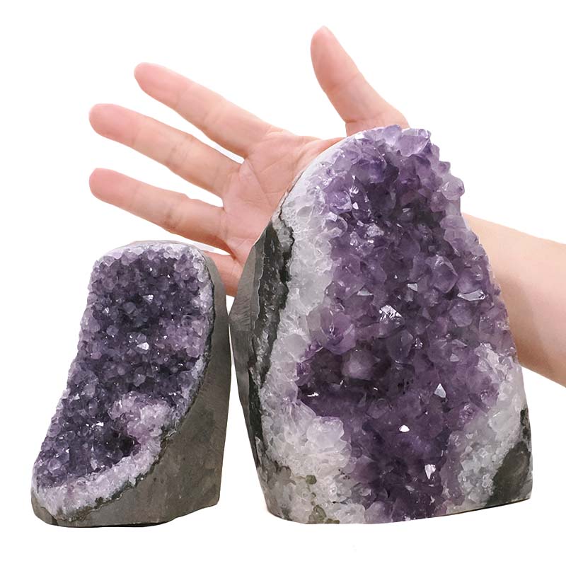 2.92kg Amethyst Polished Crystal Geode Specimen Set 2 Pieces DN2096 4 Amethyst Polished Crystal Geode Specimen Set 2 Pieces DN2096 | Crystal Factory