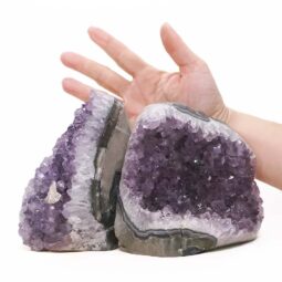 Amethyst Polished Crystal Geode Specimen Set 2 Pieces DN2097 | Crystal Factory