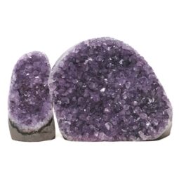 Amethyst Polished Crystal Geode Specimen Set 2 Pieces DN2098 | Crystal Factory