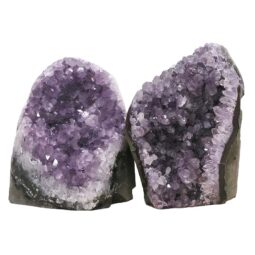 Amethyst Polished Crystal Geode Specimen Set 2 Pieces DN2099 | Crystal Factory