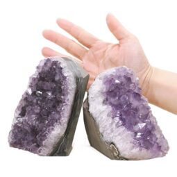 Amethyst Polished Crystal Geode Specimen Set 2 Pieces DN2100 | Crystal Factory
