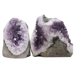 Amethyst Polished Crystal Geode Specimen Set 2 Pieces DN2102 | Crystal Factory