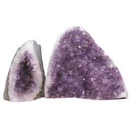 Amethyst Polished Crystal Geode Specimen Set 2 Pieces DN2103 | Crystal Factory
