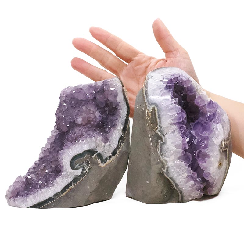 3.07kg Amethyst Polished Crystal Geode Specimen Set 2 Pieces DN2104 4 Amethyst Polished Crystal Geode Specimen Set 2 Pieces DN2104 | Crystal Factory
