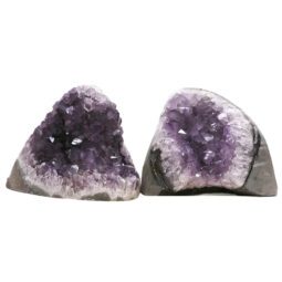 Amethyst Polished Crystal Geode Specimen Set 2 Pieces DN2106 | Crystal Factory