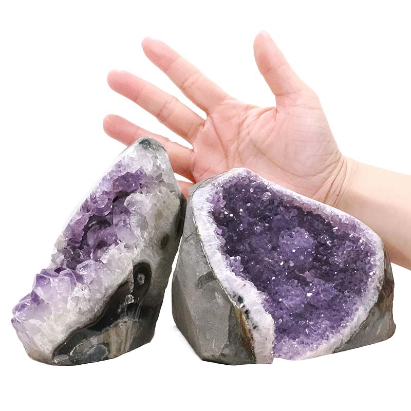 2.78kg Amethyst Polished Crystal Geode Specimen Set 2 Pieces DN2107 4 Amethyst Polished Crystal Geode Specimen Set 2 Pieces DN2107 | Crystal Factory