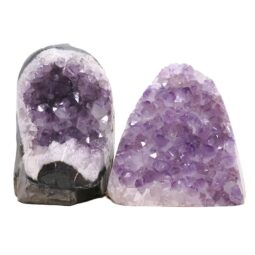 Amethyst Polished Crystal Geode Specimen Set 2 Pieces DN2108 | Crystal Factory