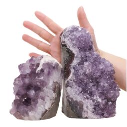 Amethyst Polished Crystal Geode Specimen Set 2 Pieces DN2109 | Crystal Factory