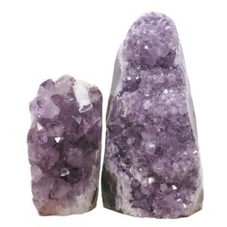 Amethyst Polished Crystal Geode Specimen Set 2 Pieces DN2109 | Crystal Factory