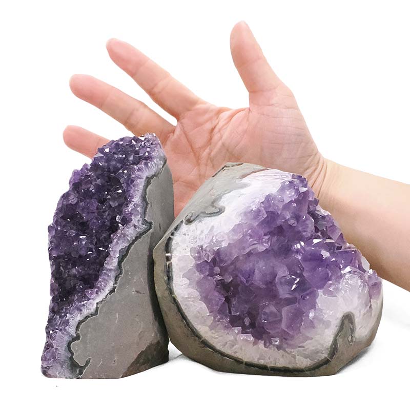 3.46kg Amethyst Polished Crystal Geode Specimen Set 2 Pieces DN2110 4 Amethyst Polished Crystal Geode Specimen Set 2 Pieces DN2110 | Crystal Factory