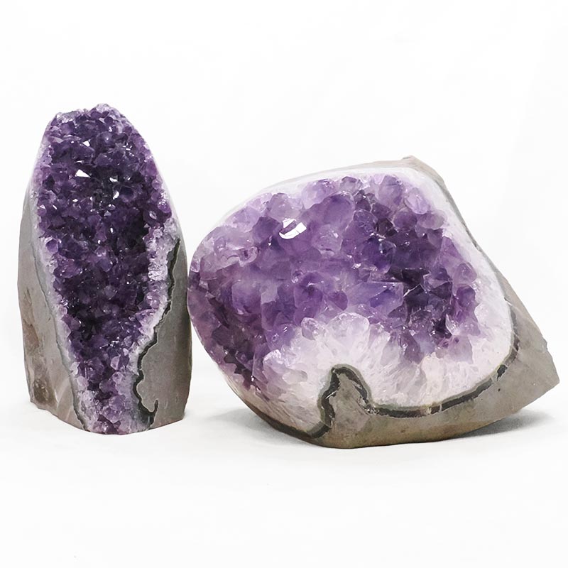 3.46kg Amethyst Polished Crystal Geode Specimen Set 2 Pieces DN2110 3 Amethyst Polished Crystal Geode Specimen Set 2 Pieces DN2110 | Crystal Factory