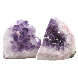 Amethyst Polished Crystal Geode Specimen Set 2 Pieces DN2111 | Crystal Factory