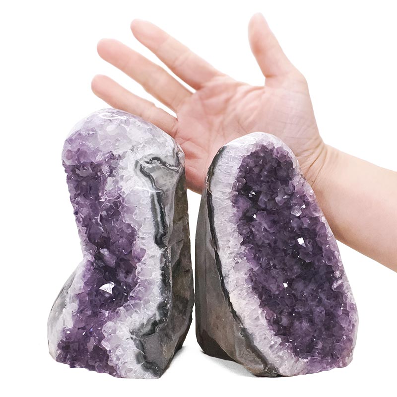 2.87kg Amethyst Polished Crystal Geode Specimen Set 2 Pieces DN2117 4 Amethyst Polished Crystal Geode Specimen Set 2 Pieces DN2117 | Crystal Factory
