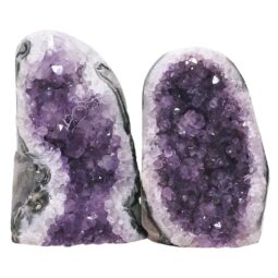 Amethyst Polished Crystal Geode Specimen Set 2 Pieces DN2117 | Crystal Factory