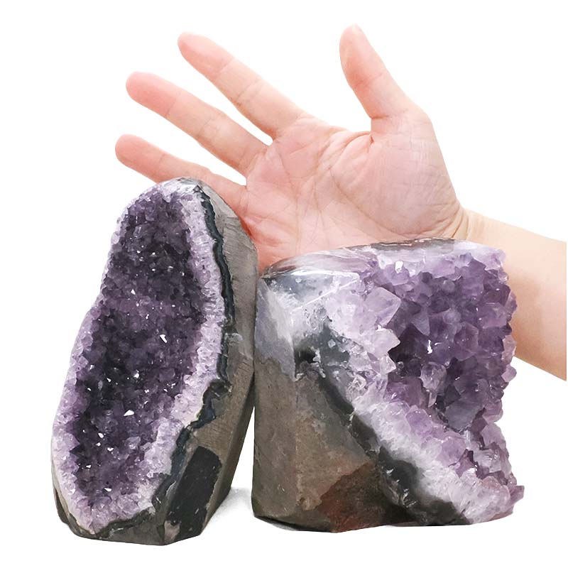 3.08kg Amethyst Polished Crystal Geode Specimen Set 2 Pieces DN2118 4 Amethyst Polished Crystal Geode Specimen Set 2 Pieces DN2118 | Crystal Factory