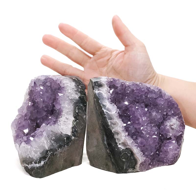 2.94kg Amethyst Polished Crystal Geode Specimen Set 2 Pieces DN2119 4 Amethyst Polished Crystal Geode Specimen Set 2 Pieces DN2119 | Crystal Factory