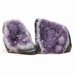 Amethyst Polished Crystal Geode Specimen Set 2 Pieces DN2119 | Crystal Factory