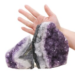 Amethyst Polished Crystal Geode Specimen Set 2 Pieces DN2121 | Crystal Factory