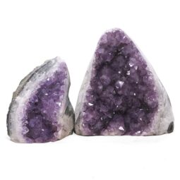 Amethyst Polished Crystal Geode Specimen Set 2 Pieces DN2121 | Crystal Factory