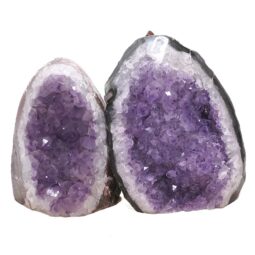 Amethyst Polished Crystal Geode Specimen Set 2 Pieces DN2122 | Crystal Factory