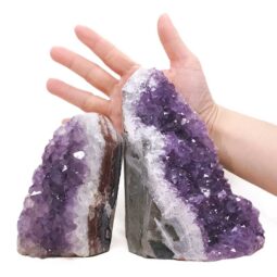 Amethyst Polished Crystal Geode Specimen Set 2 Pieces DN2123 | Crystal Factory