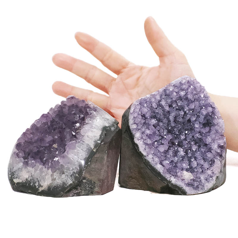 1.97kg Amethyst Polished Crystal Geode Specimen Set 2 Pieces DR564 4 Amethyst Polished Crystal Geode Specimen Set 2 Pieces DR564 | Crystal Factory