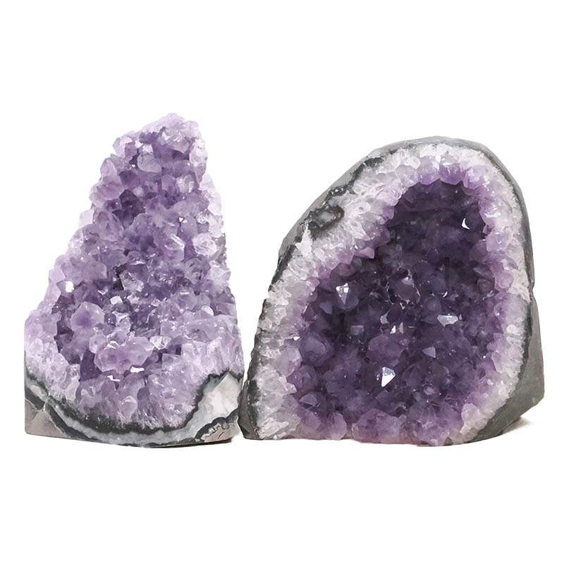 1.96kg Amethyst Polished Crystal Geode Specimen Set 2 Pieces DR565 3 Amethyst Polished Crystal Geode Specimen Set 2 Pieces DR565 | Crystal Factory