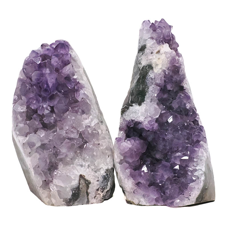 1.99kg Amethyst Polished Crystal Geode Specimen Set 2 Pieces DR566 3 Amethyst Polished Crystal Geode Specimen Set 2 Pieces DR566 | Crystal Factory