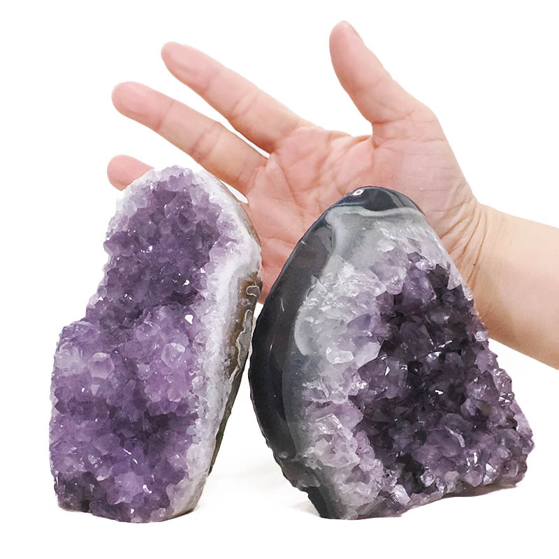 1.86kg Amethyst Polished Crystal Geode Specimen Set 2 Pieces DR567 4 Amethyst Polished Crystal Geode Specimen Set 2 Pieces DR567 | Crystal Factory