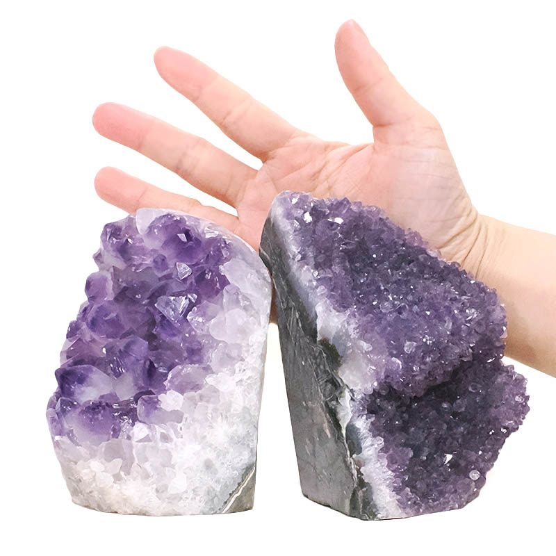 1.93kg Amethyst Polished Crystal Geode Specimen Set 2 Pieces DR568 4 Amethyst Polished Crystal Geode Specimen Set 2 Pieces DR568 | Crystal Factory