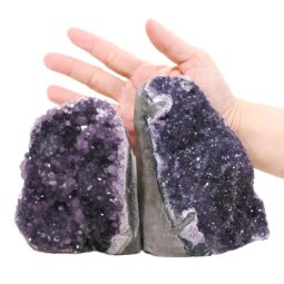 Amethyst Polished Crystal Geode Specimen Set 2 Pieces DR569 | Crystal Factory
