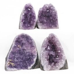 Amethyst Polished Crystal Geode Specimen Set 4 Pieces DR570 | Crystal Factory