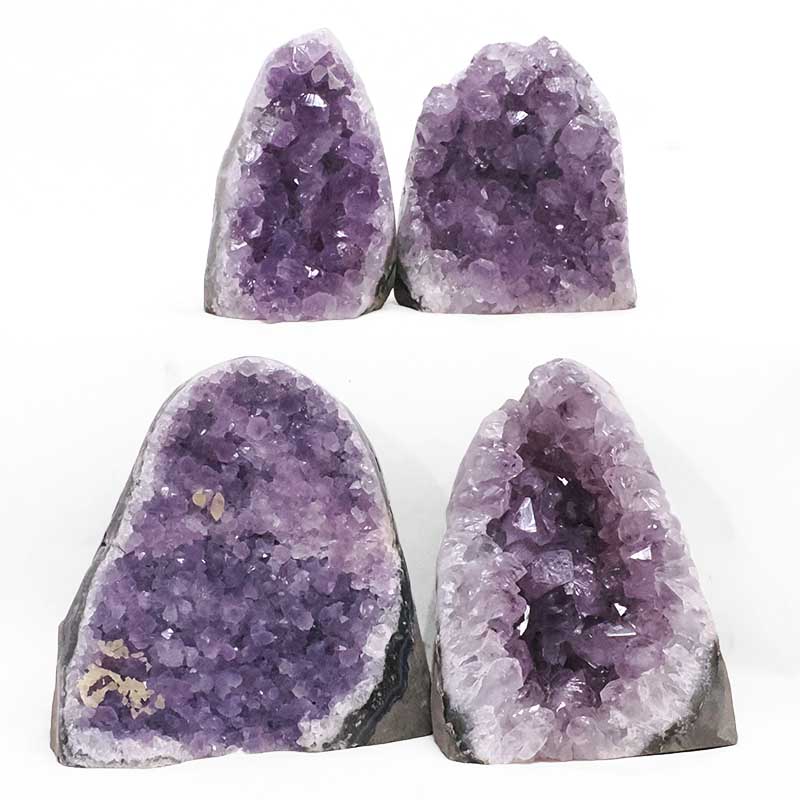 2.30kg Amethyst Polished Crystal Geode Specimen Set 4 Pieces DR570 3 Amethyst Polished Crystal Geode Specimen Set 4 Pieces DR570 | Crystal Factory