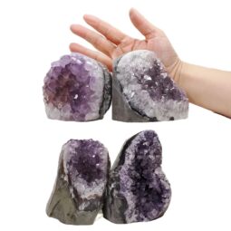 2.86kg Amethyst Polished Crystal Geode Specimen Set 4 Pieces DN2088 5 Amethyst Polished Crystal Geode Specimen Set 4 Pieces DN2088 | Crystal Factory