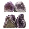 Amethyst Polished Crystal Geode Specimen Set 4 Pieces DN2088 | Crystal Factory