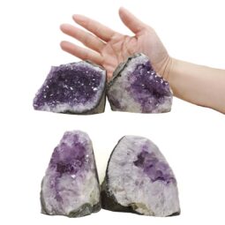 Amethyst Polished Crystal Geode Specimen Set 4 Pieces DN2089 | Crystal Factory
