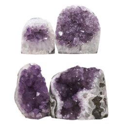 Amethyst Polished Crystal Geode Specimen Set 4 Pieces DN2090 | Crystal Factory