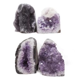 Amethyst Polished Crystal Geode Specimen Set 4 Pieces DN2091 | Crystal Factory