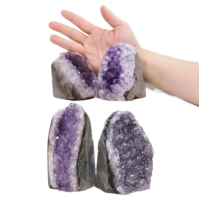 2.69kg Amethyst Polished Crystal Geode Specimen Set 4 Pieces DR571 4 Amethyst Polished Crystal Geode Specimen Set 4 Pieces DR571 | Crystal Factory