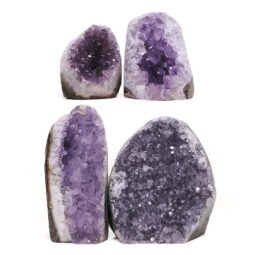Amethyst Polished Crystal Geode Specimen Set 4 Pieces DR571 | Crystal Factory