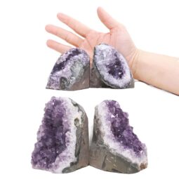 Amethyst Polished Crystal Geode Specimen Set 4 Pieces DR572 | Crystal Factory