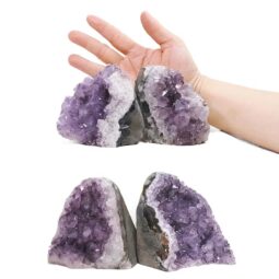 Amethyst Polished Crystal Geode Specimen Set 4 Pieces DR573 | Crystal Factory